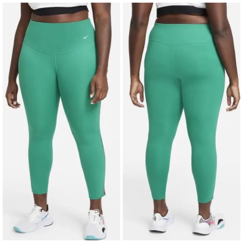 Women’s Nike One Plus Size Rainbow Ladder 7/8 Mid Rise Tights Neptune Size 3X